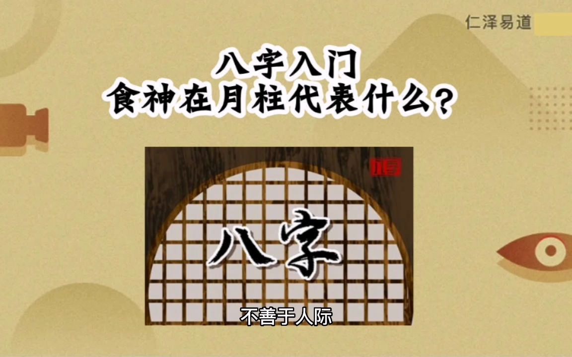 八字入门:食神在月柱代表什么?哔哩哔哩bilibili