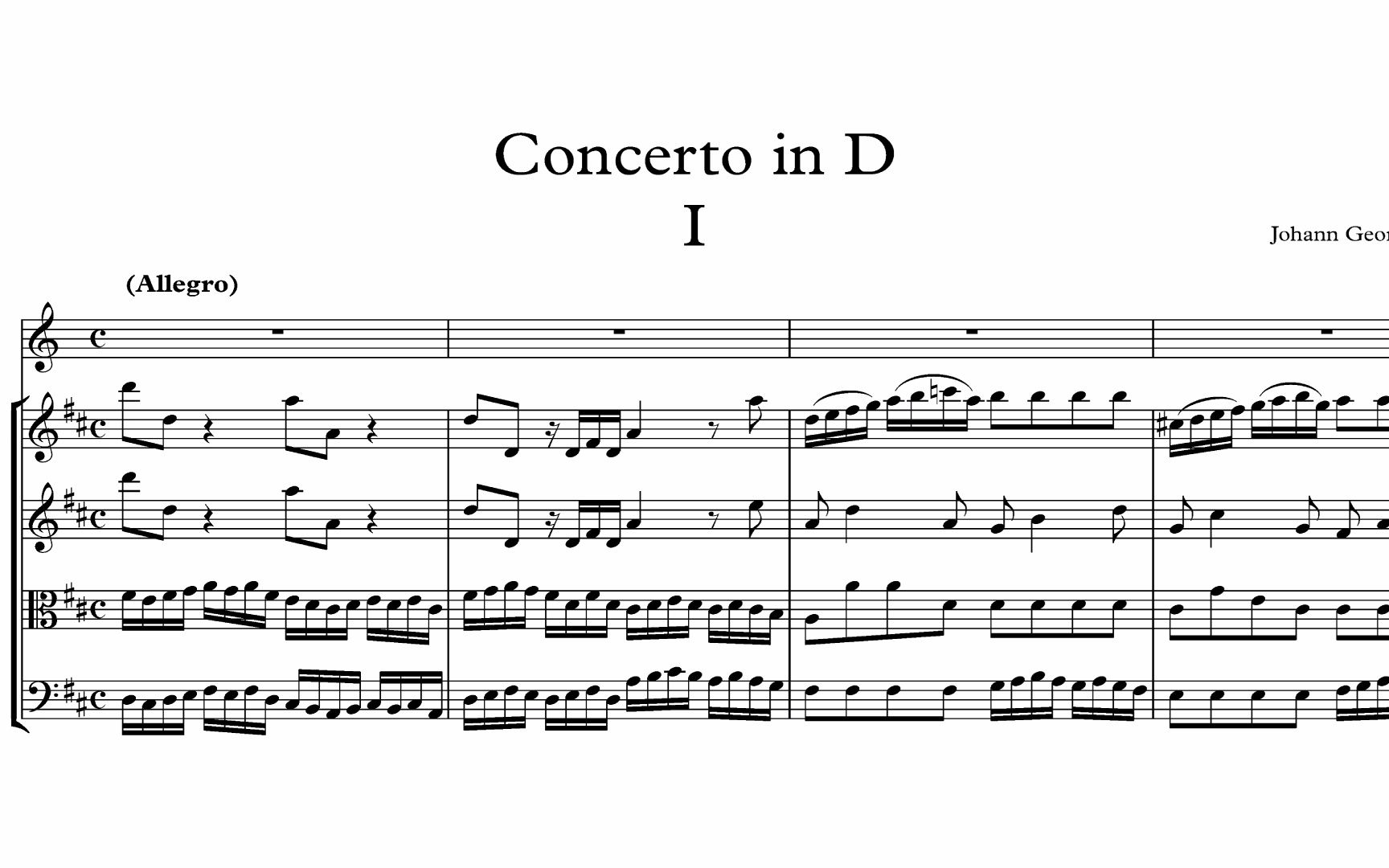 [图]［曲谱同步］［圆号］Horn Concerto in D Major D大调圆号协奏曲 By Johann Georg Knechtel