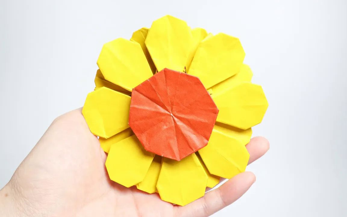 【enterorigamiworld】太陽花摺紙 origami sunflower by meenakshi