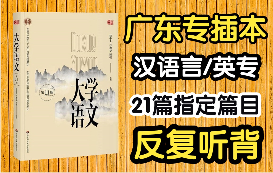 插本大学语文搞定21篇指定篇目【广东专插本汉语言文学学科基础英语基础与写作】哔哩哔哩bilibili