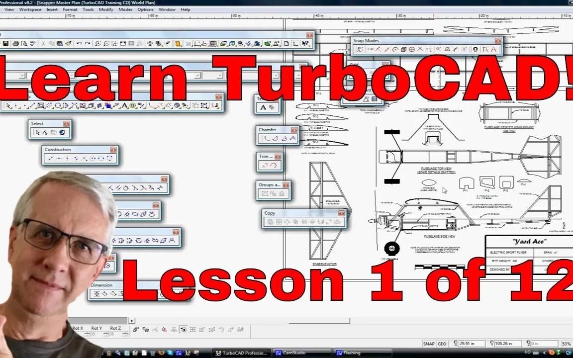 【转载】第1集,使用TurboCAD绘制航模飞机图纸哔哩哔哩bilibili