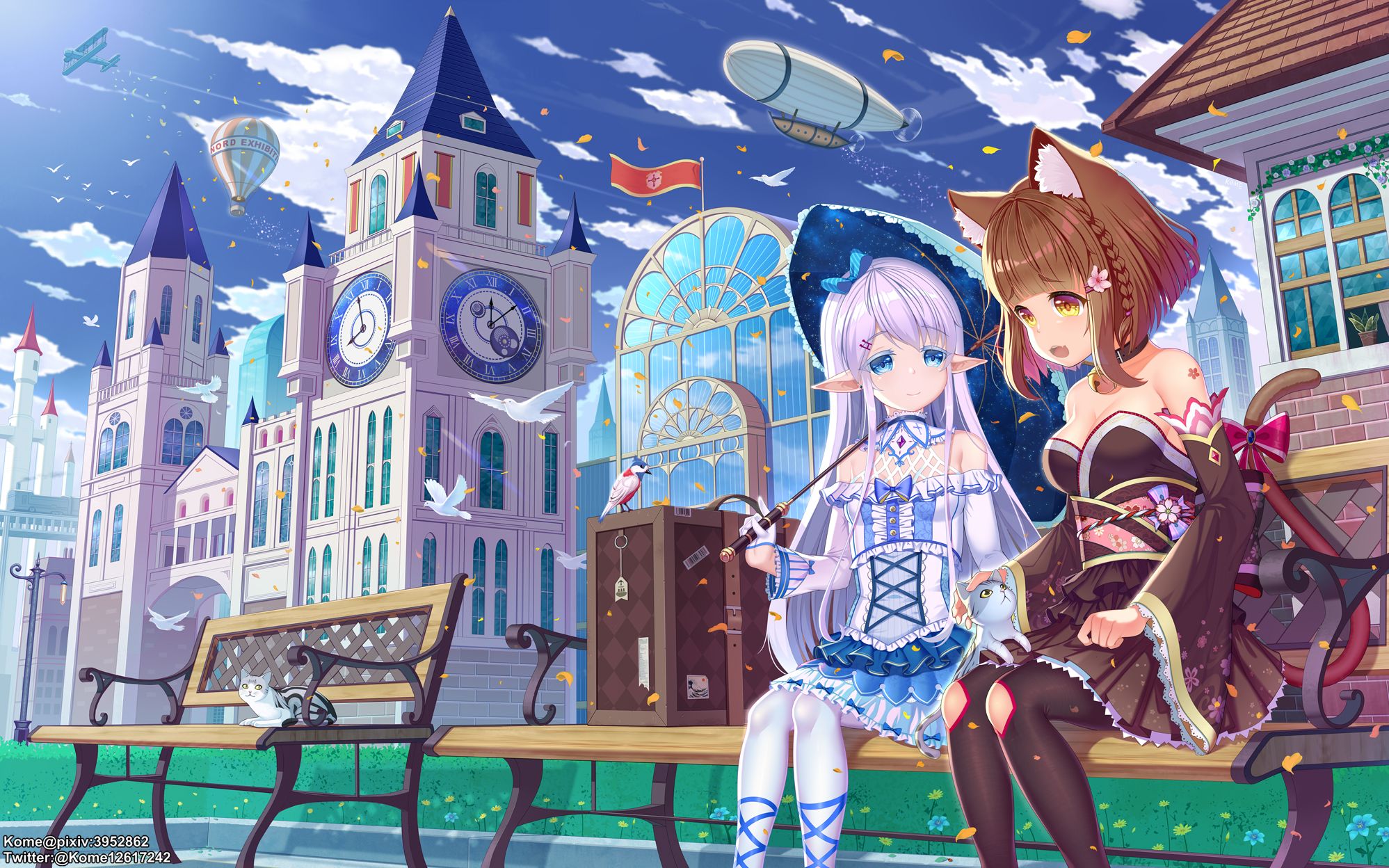 【板绘】精灵少女&猫耳少女之幻想纪行