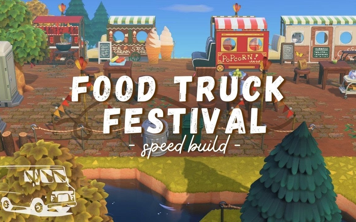 [图]【动森】美食节小摊 食物车 小岛速建 | Food Truck Festival (cut out standees idea!!) | Speed Build