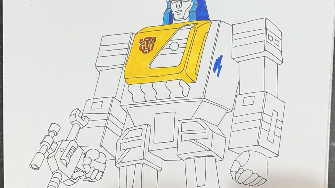 手绘变形金刚双履带