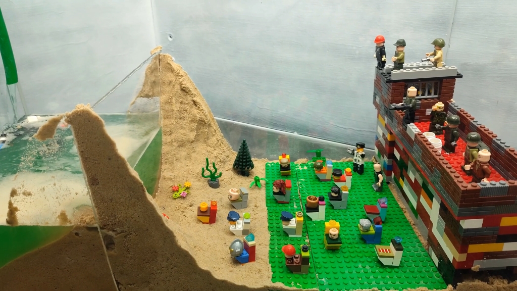 乐高大坝决口实验81 #乐高 #玩具 #潮玩