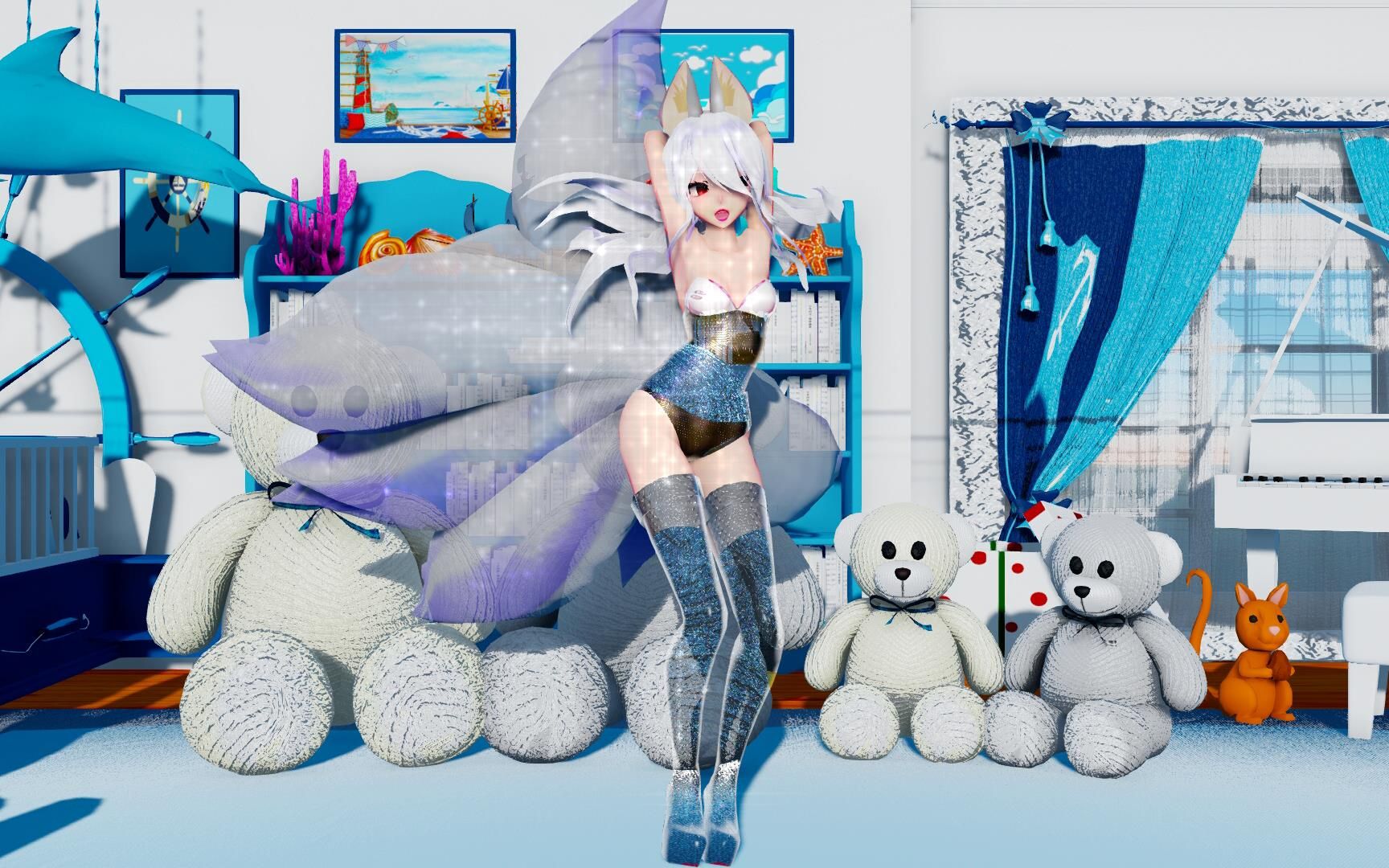 mmd弱音跟着我的尾巴一起摇摆4k画质