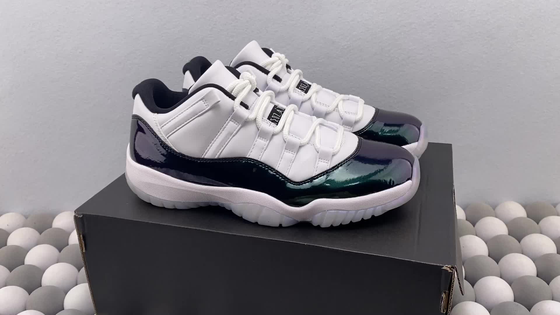 原装真碳airjordan11retrolow白绿aj11hrdw