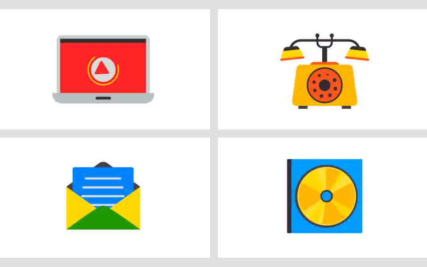 5529-mg动画icon图标收音机麦克风cd盒信号塔卫星ae模板