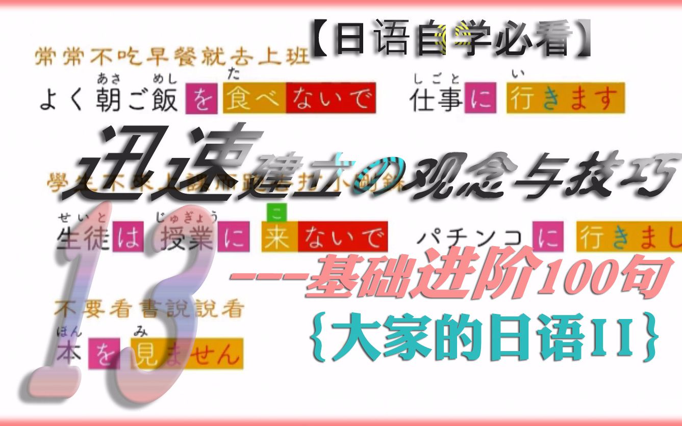 【日语自学必看】迅速建立の观念与技巧基础进阶100句{大家的日语II}十三哔哩哔哩bilibili