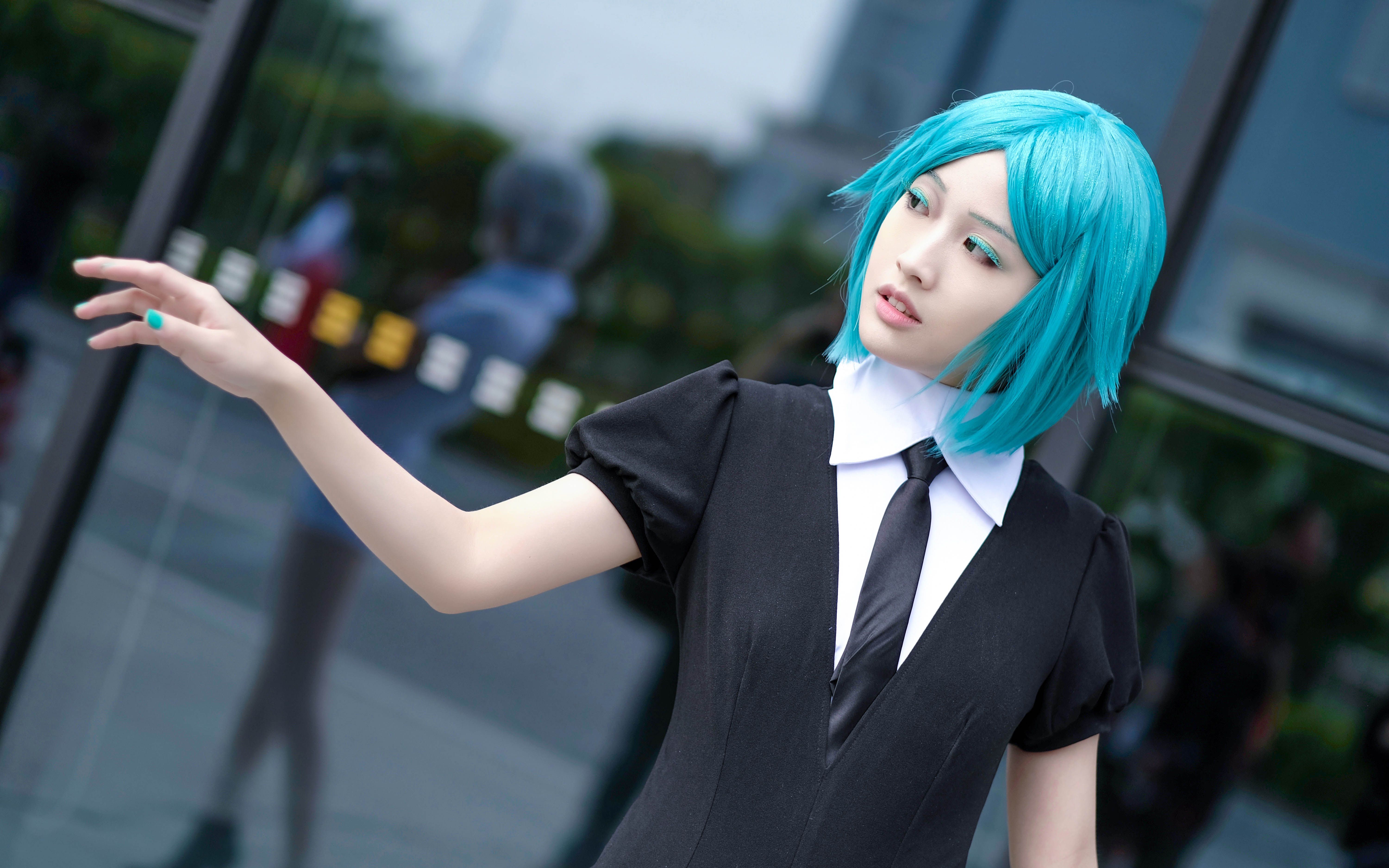 【酒酱】【初投稿】磷叶石法斯未碎前cos妆面记录过程(非妆教)_哔哩