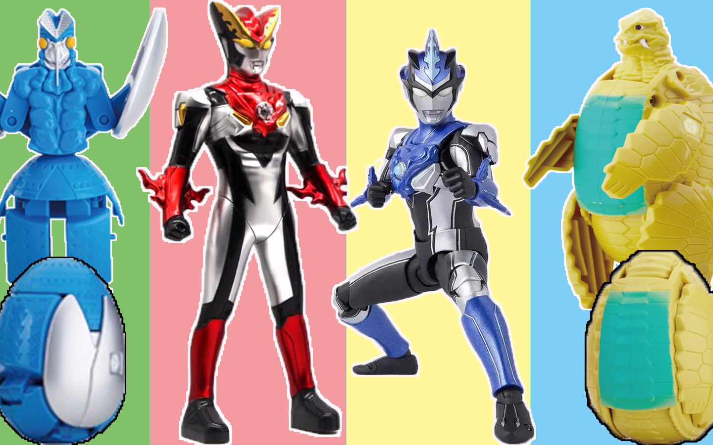 罗布奥特曼怪兽变形蛋玩具,罗索烈火形态布鲁跃水形态打败怪兽_哔哩