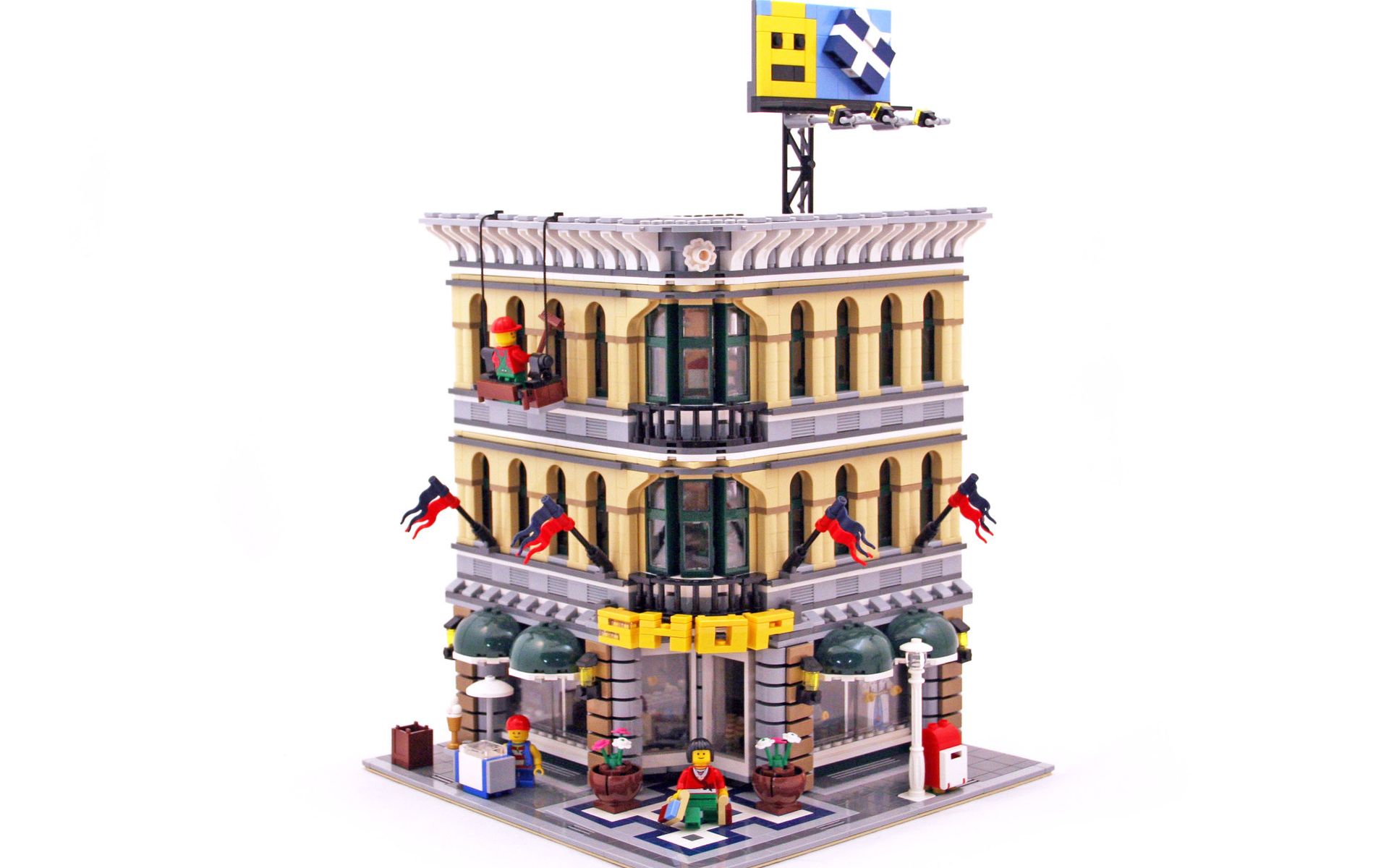 乐高 lego 10211 创意百变高手 街景百货商场 拼搭搬砖视频