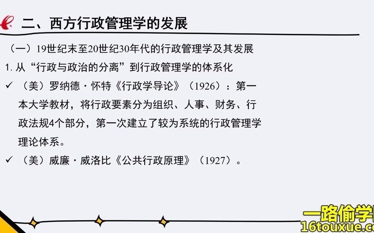 [图]自学考试行政专科专业00277行政管理学重点知识归纳讲解基础视频课程