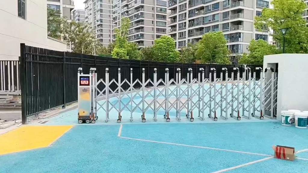 艺伸缩门,无轨有轨学校,工地,厂房小区门口,自动智能收缩推拉电动大门