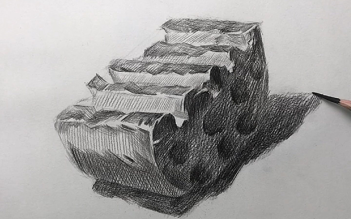 素描静物蜂窝煤画法思维