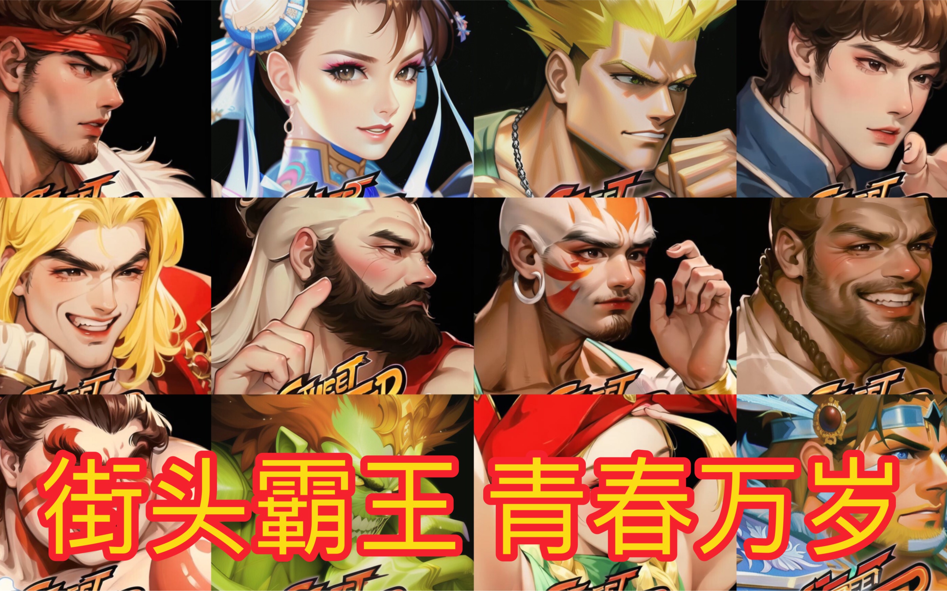 街头霸王～青春万岁ai(16人街霸年轻时的样子 全程高能)