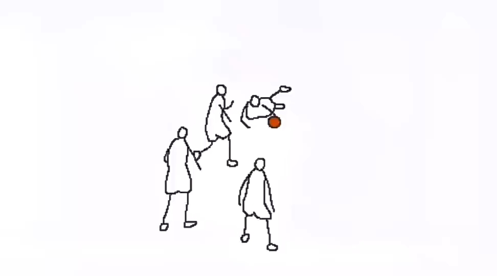 火柴人篮球简笔画图片