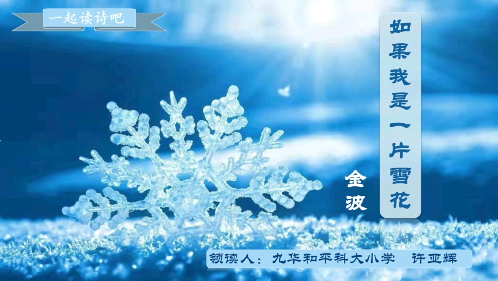 [图]一起读诗吧——《如果我是一片雪花》@愉悦•自由