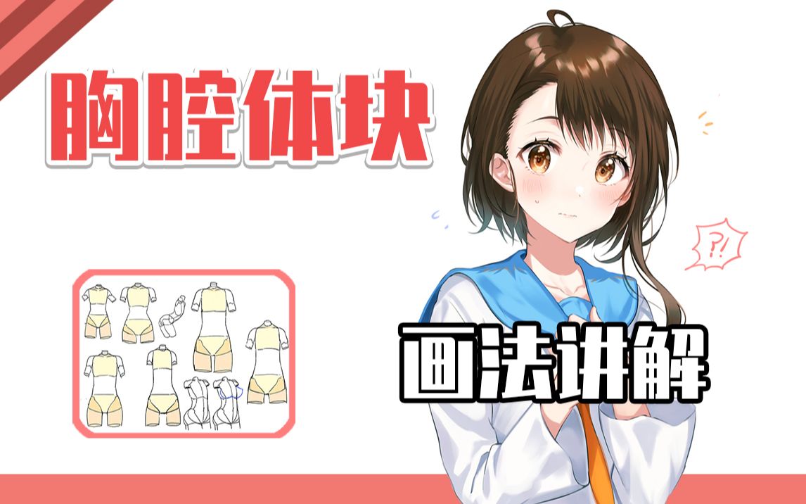 【绘画教程】讲解人体的结构!教你胸腔体块的画法!哔哩哔哩bilibili