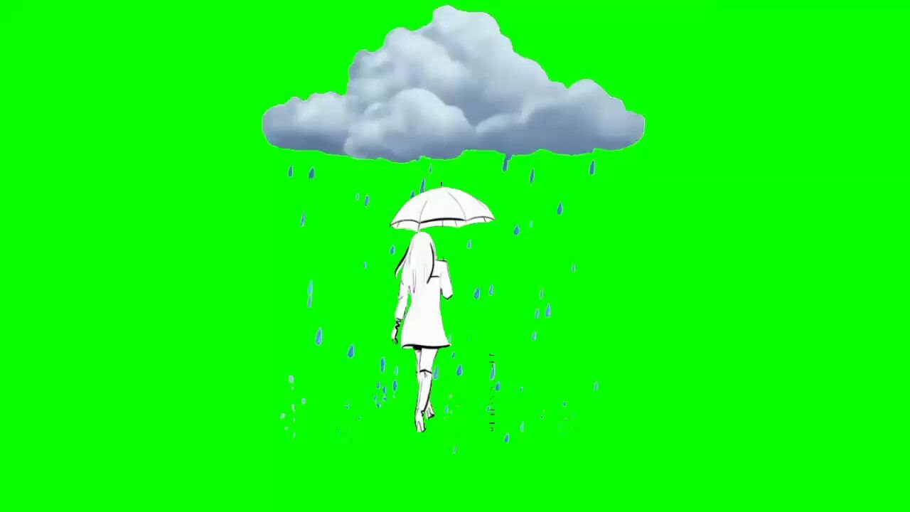 【绿幕素材】撑伞淋雨卡通女孩绿幕素材包无版权无水印自取[720p HD]哔哩哔哩bilibili