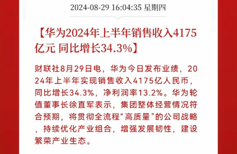 大快人心!华为上半年营收4175亿,今年全年有望突破9000亿哔哩哔哩bilibili