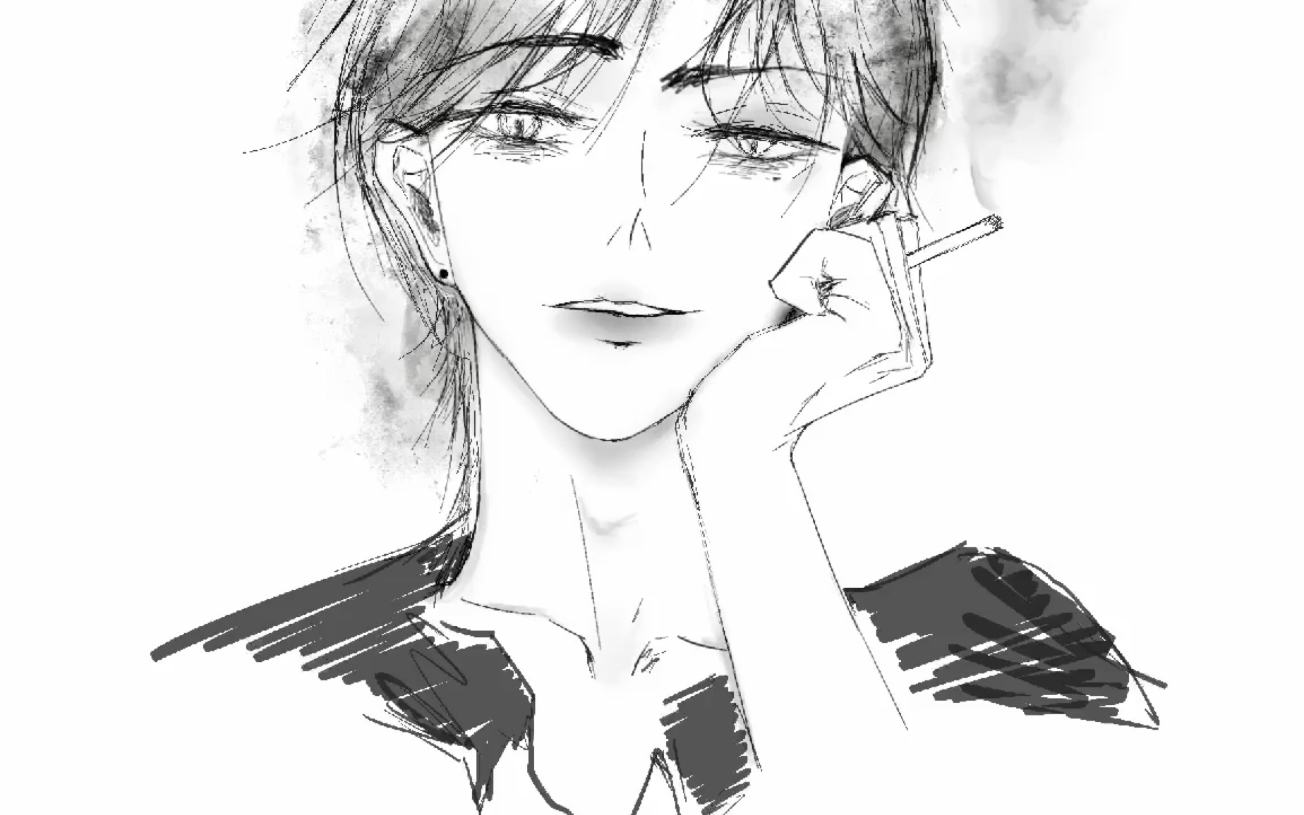 摸鱼一个拿烟帅哥