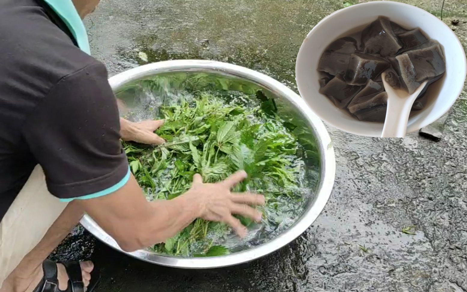 黄荆叶凉粉制作方法图片