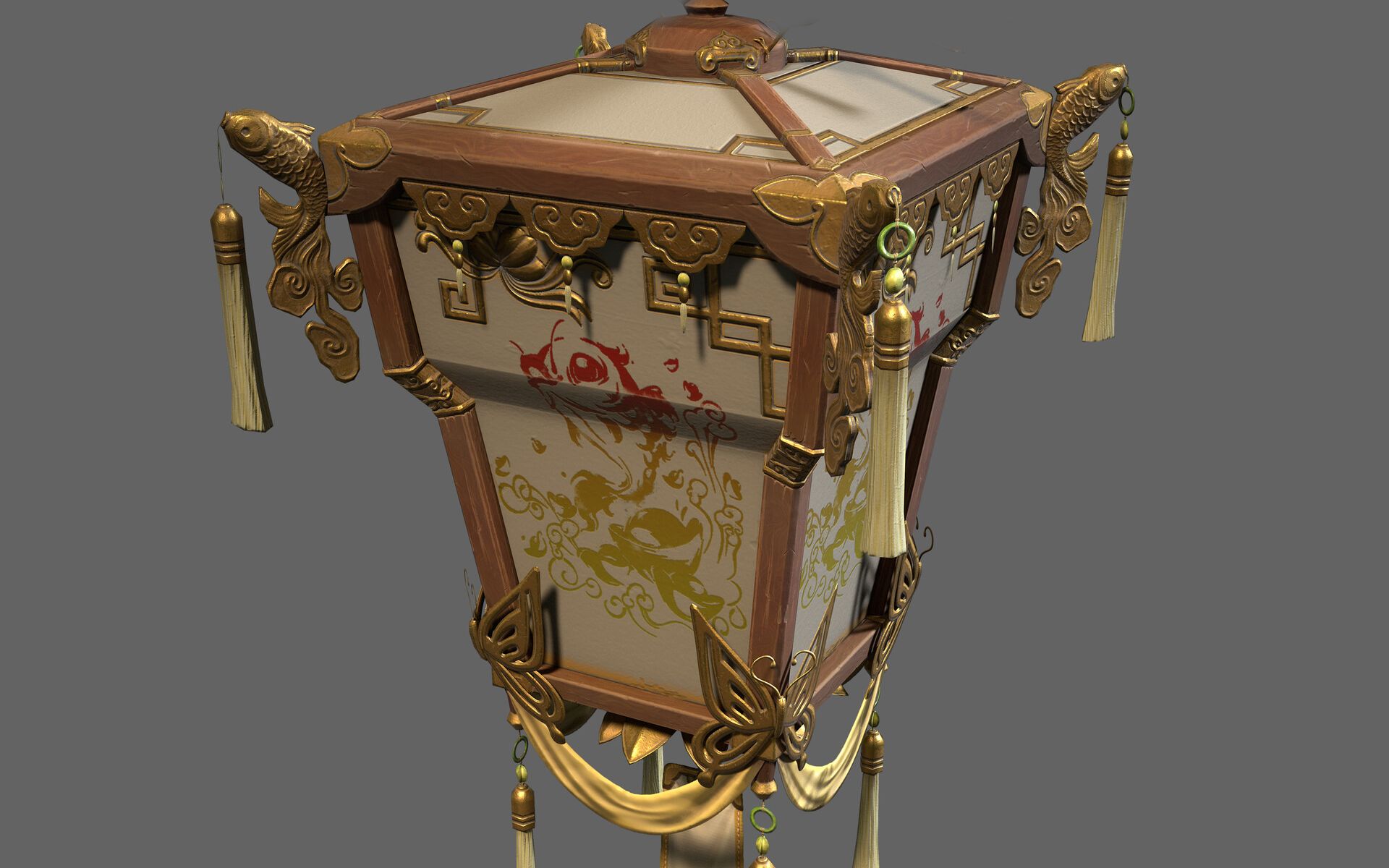 3dmax场景建模古风次世代游戏道具全流程案例讲解模型布线zbrush雕刻