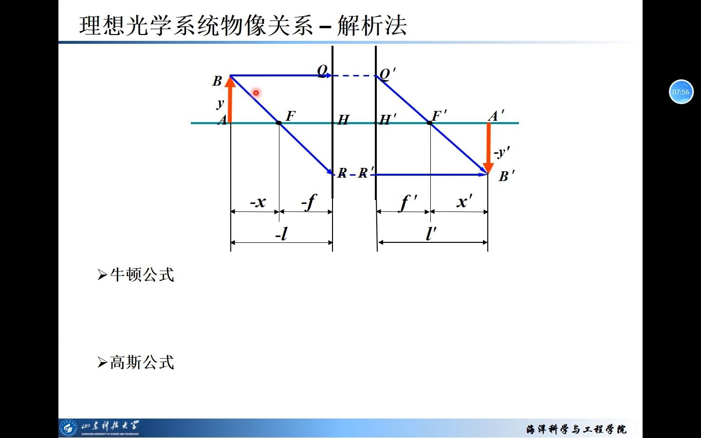 工程光学chap2.4解析法求物像关系,牛顿公式、高斯公式,单个折射球面物像关系哔哩哔哩bilibili