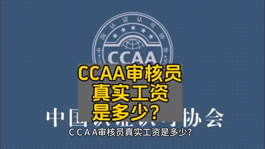 CCAA审核员真实工资是多少?哔哩哔哩bilibili