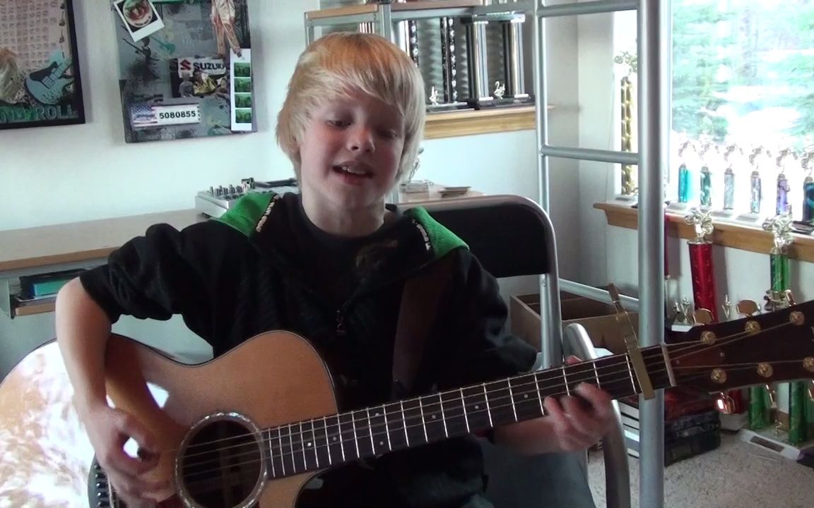 [图]Justin Bieber - Never Say Never ft. Jaden Smith by 9 yr. old Carson Lueders