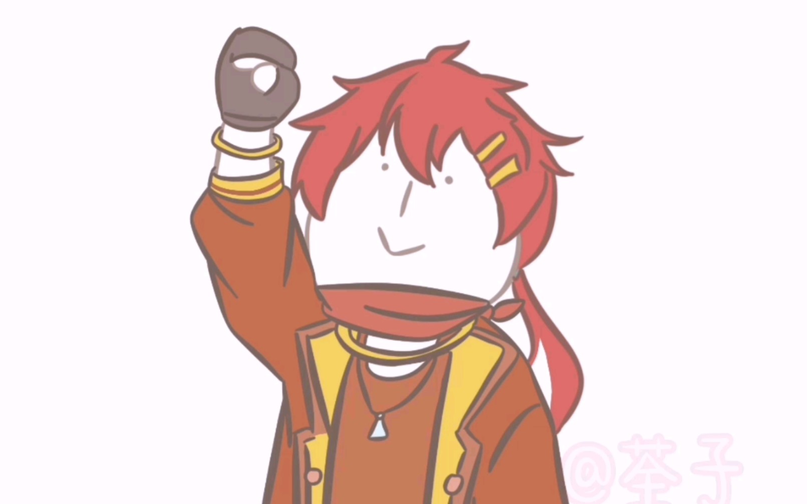 非人哉藕红藕红孩儿的双马尾日描改手书