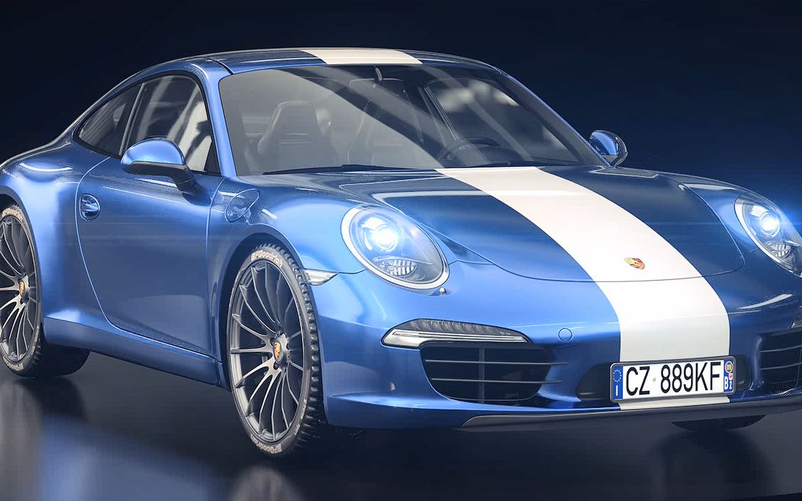 c4d保时捷汽车广告