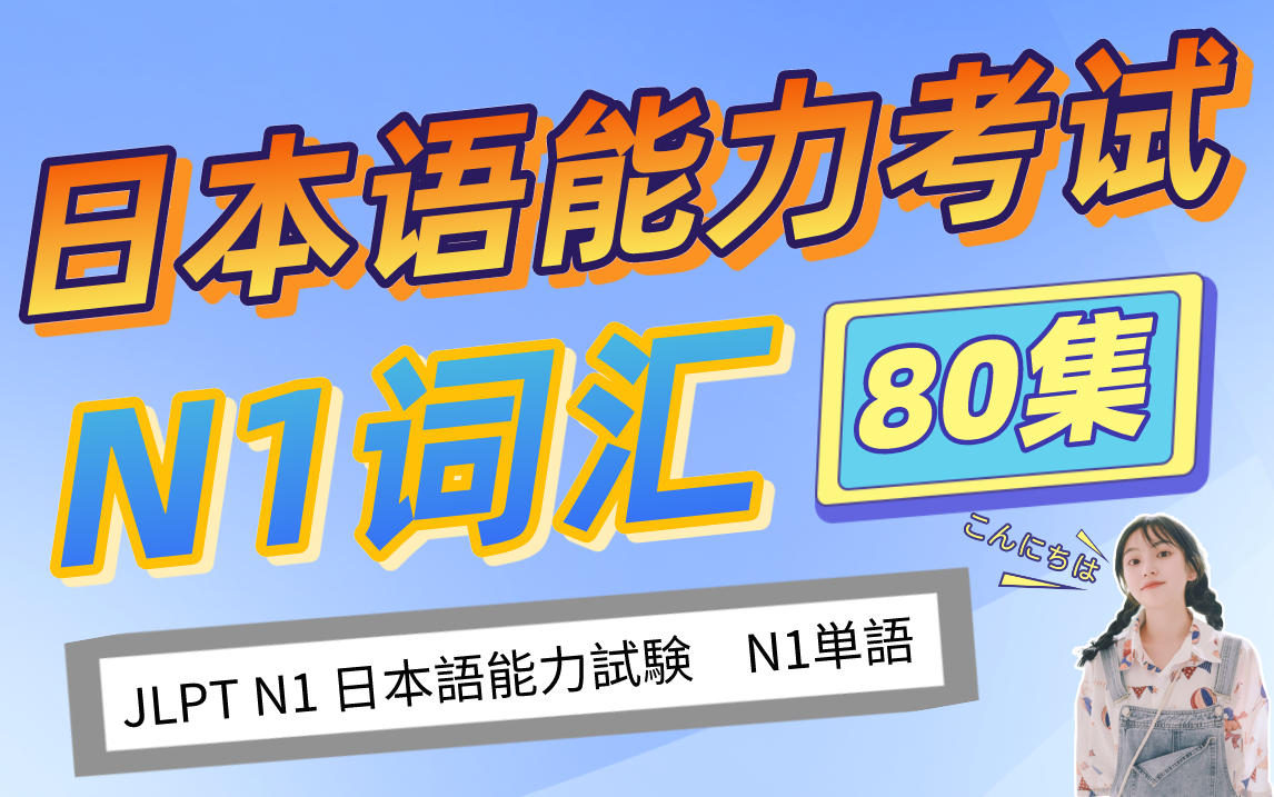 [图]【日语单词】日语能力考试N1必备词汇合集（80集） ，每天睡前刷一点，逢考必过！