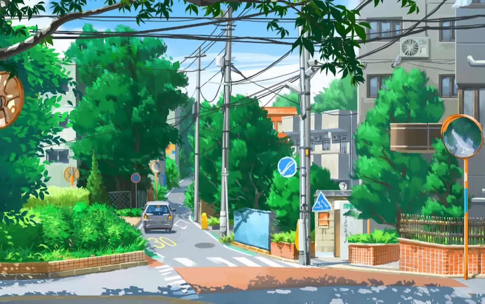 日系壁纸动漫街道横屏图片