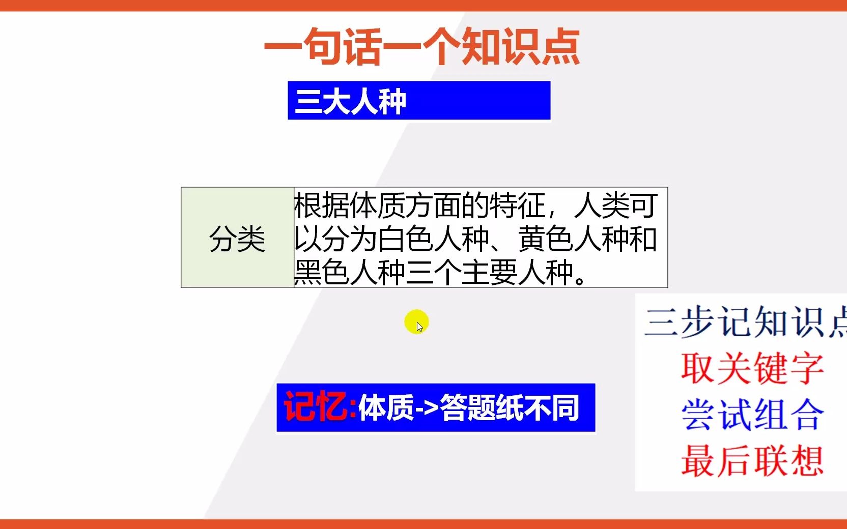 【七年级上册地理知识点记忆】世界的三大人种哔哩哔哩bilibili