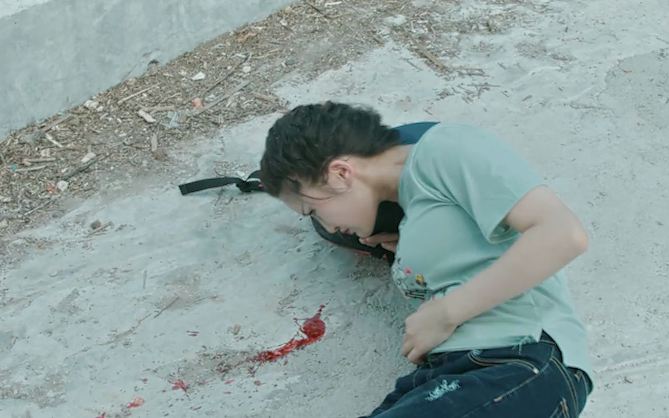 青衣女子被黑衣女子打身受重伤大口吐血