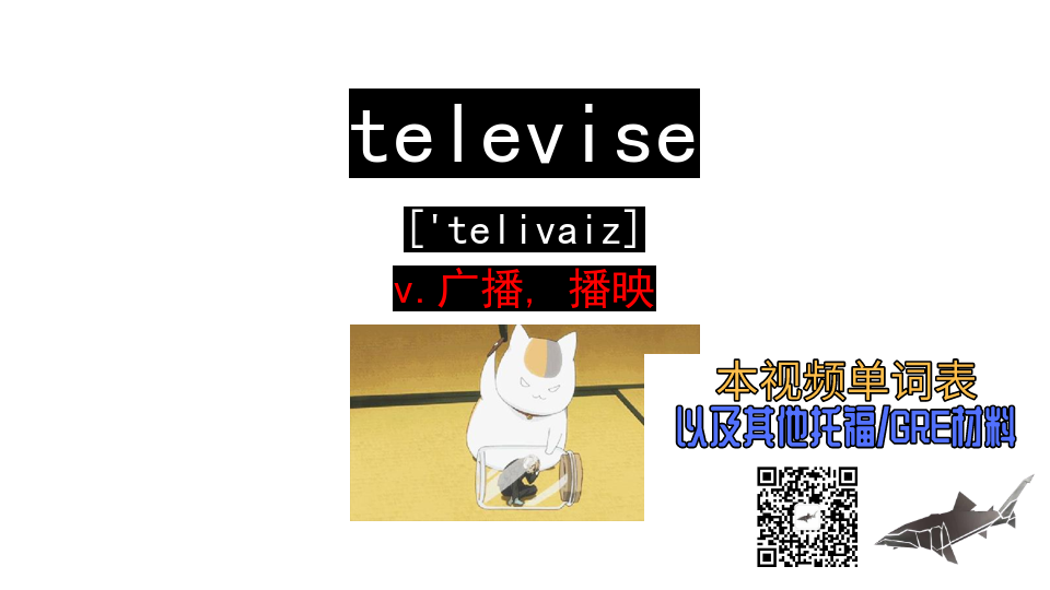 televise v.广播, 播映