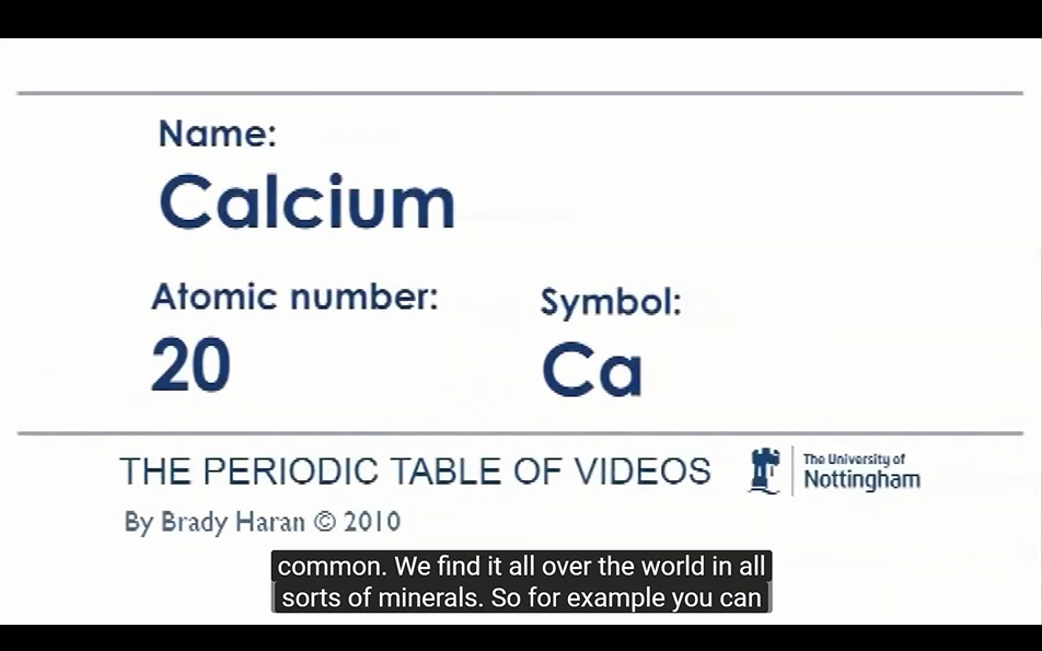 【元素】Calcium,第20号元素钙(Ca)哔哩哔哩bilibili