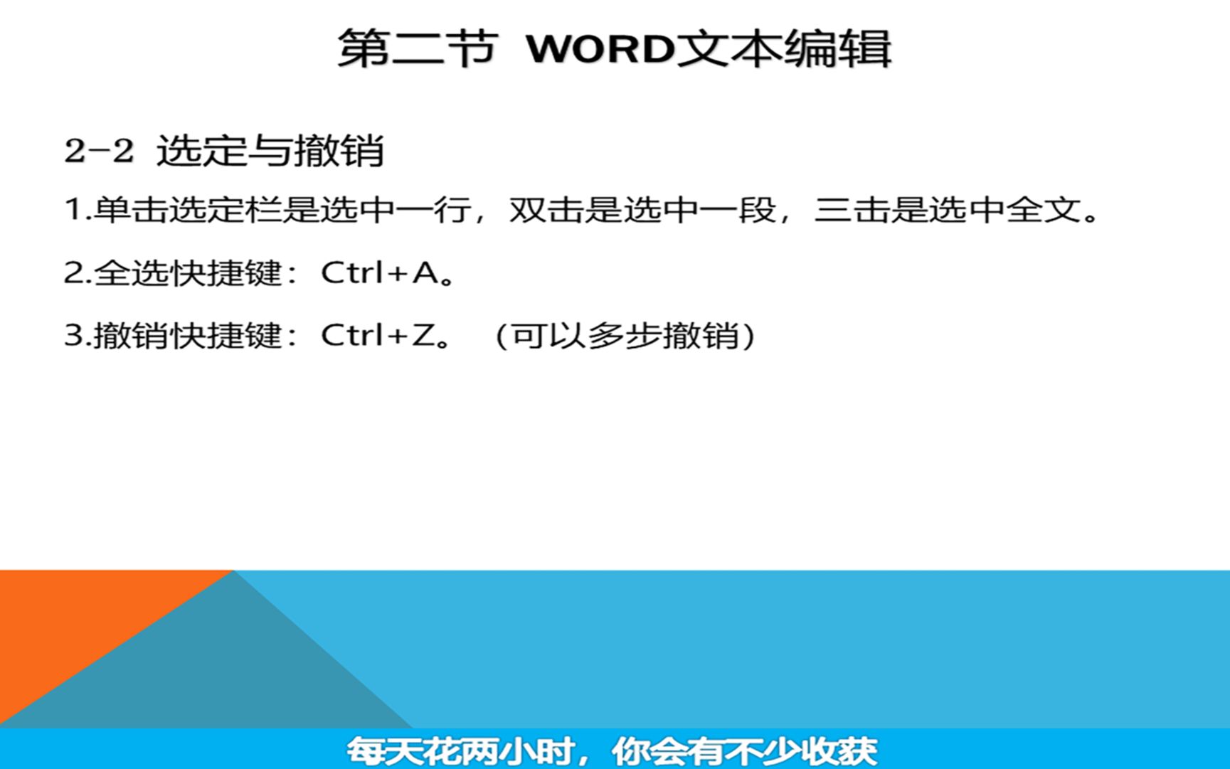 [图]第三节：文本的选定与撤销快捷键