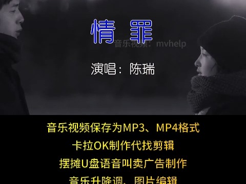 陈瑞情罪伴奏 KTV卡拉ok歌曲伴奏字幕视频#LED显示屏高清背景视频#伴奏完整版哔哩哔哩bilibili