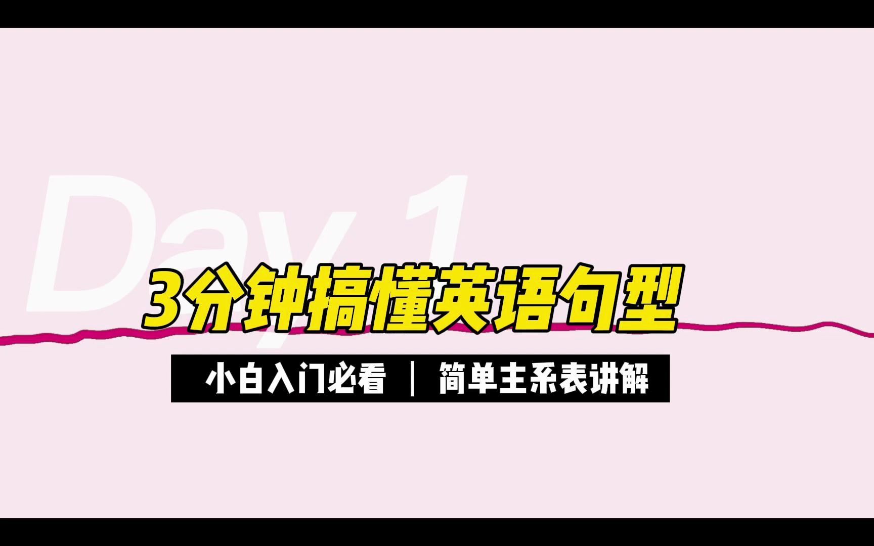 3分钟搞定英语基本句型主系表(SVP)哔哩哔哩bilibili