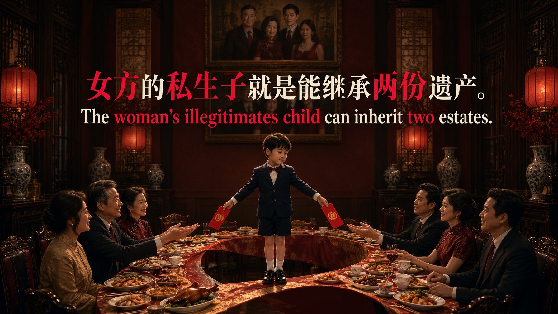 女方的私生子就是能继承两份遗产。