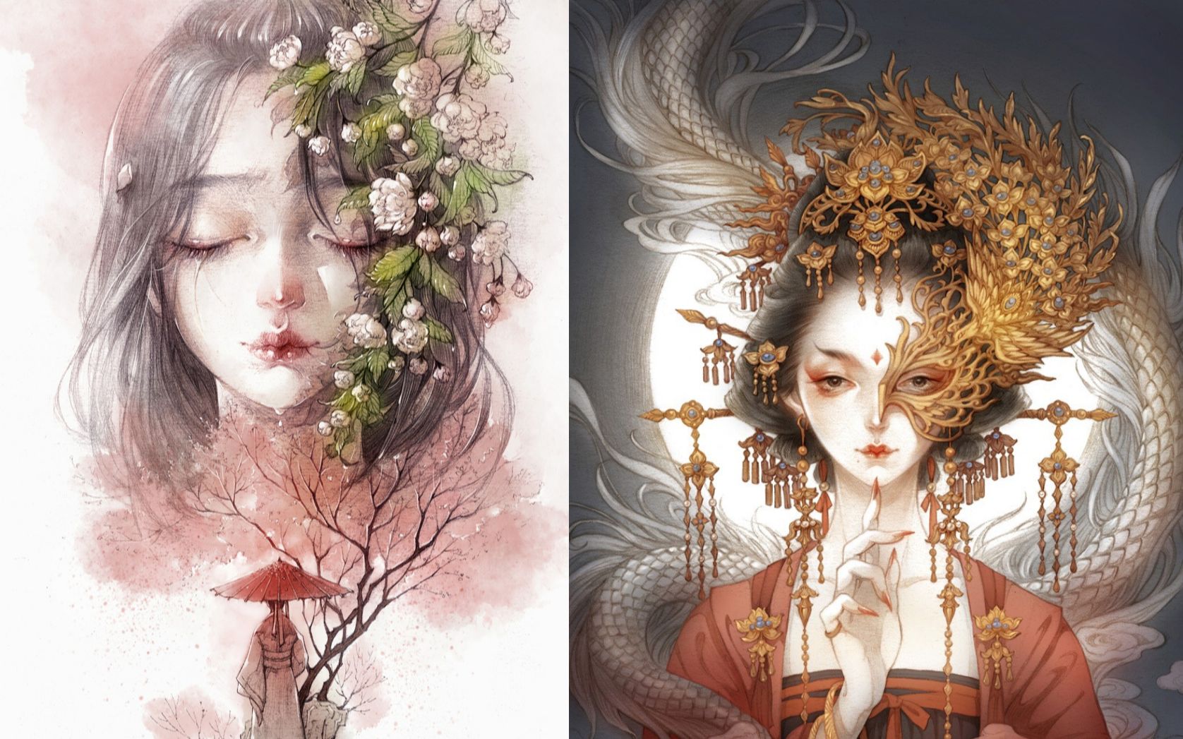 【画师推荐】古戈力——自带仙气的古风美人,"细腻"的出神入化令人