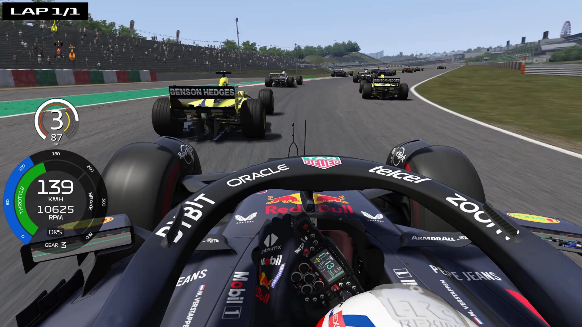 我能用红牛rb20一圈内超掉20辆00年f1赛车?