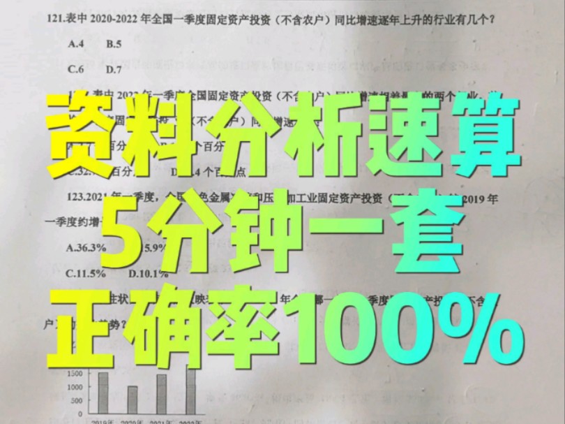 资料分析5分钟一套,正确率10%的速算技巧||#资料分析[话题]# #国考省考公务员考试[话题]# #行测资料分析[话题]# #考公[话题]# #资料分析速算哔哩哔哩...