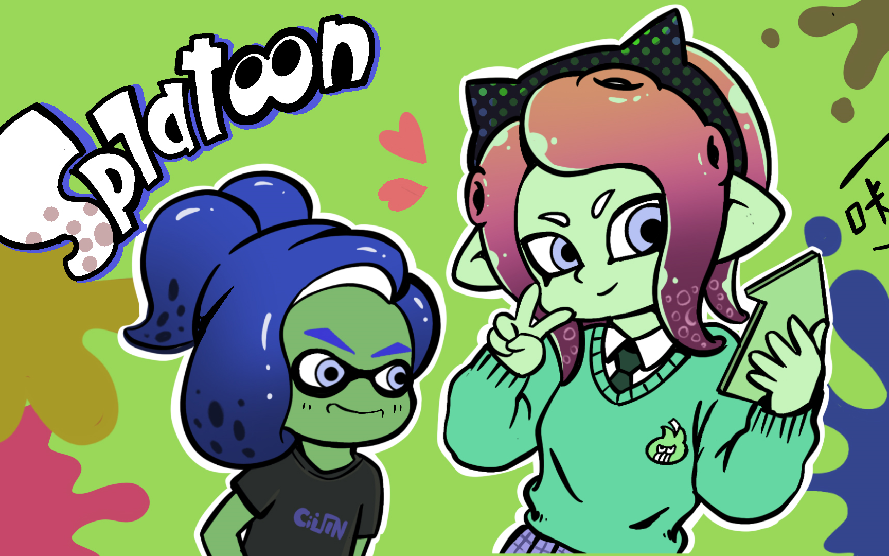 splatoon(喷射战士)游戏玩多了梦到变成小乌贼进到乌贼世界 碰到8号