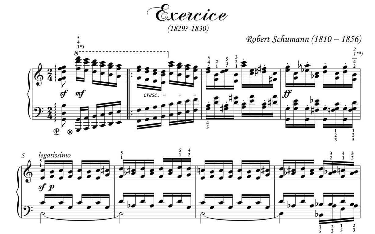 [图]【钢琴】舒曼 - C大调练习曲【托卡塔 1830年第一版】 Schumann - Exercice in C major（Toccata Op.7）