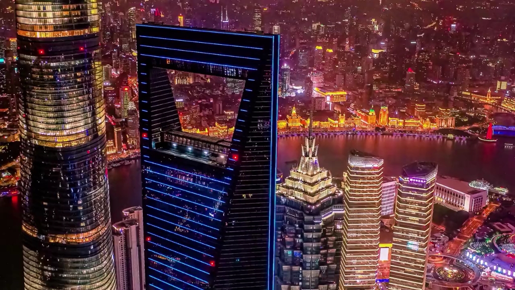 纸醉金迷夜上海的夜景