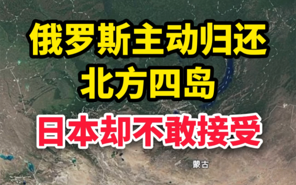 北方四岛一直是俄罗斯和日本之间的领土争端.俄罗斯称这四个岛屿为南千岛群岛,而日本称之为北方四岛 #卫星地图看世界 #俄罗斯 #日本 #领土争端哔哩...